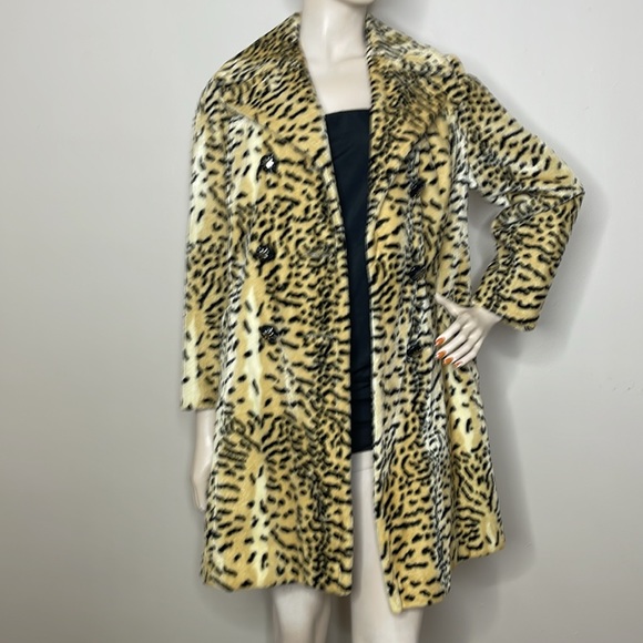 Vintage 60s Animal Print Fur Coat - Picture 5 of 17